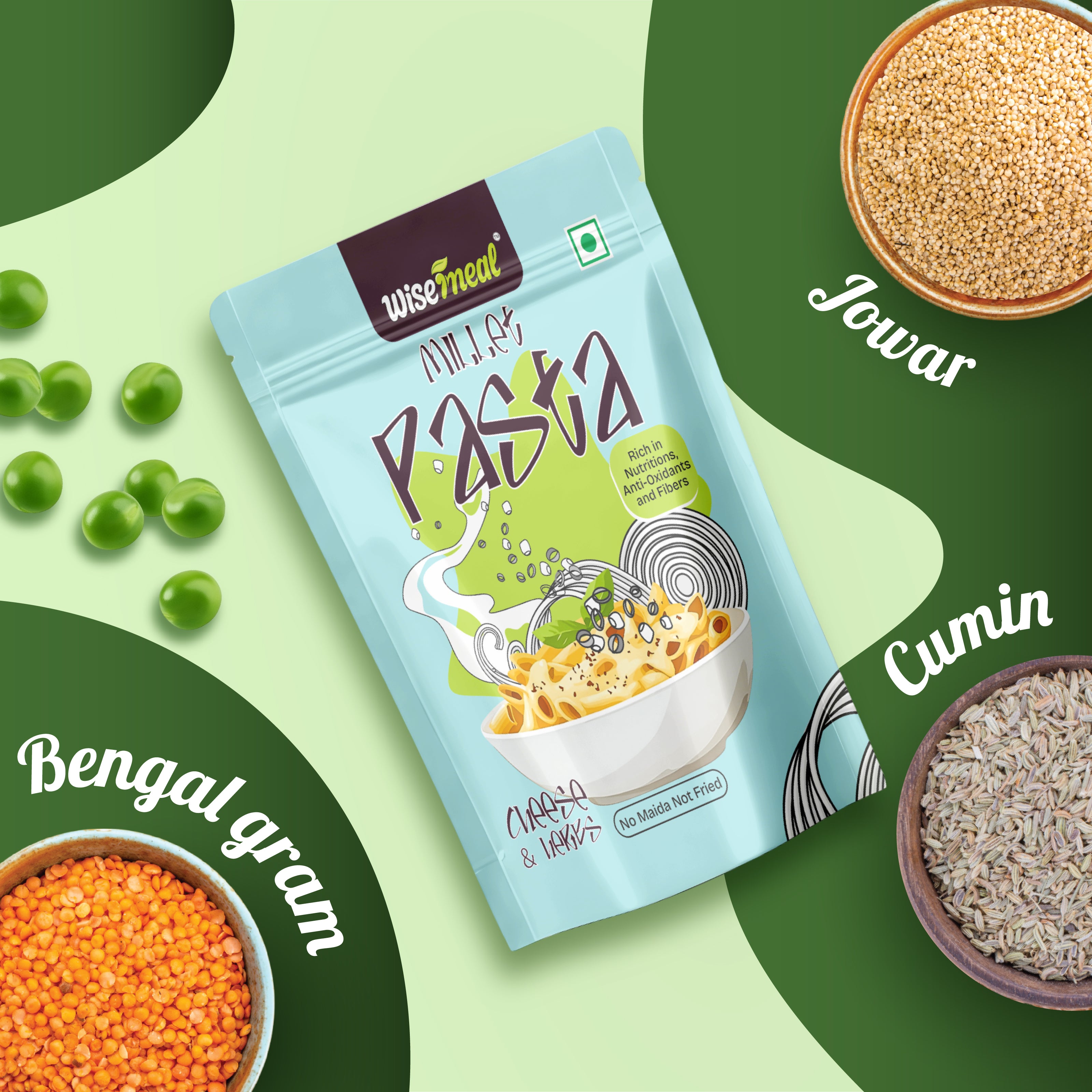 Millet Pasta - Cheese & Herbs Flavor - No Maida - No preservatives