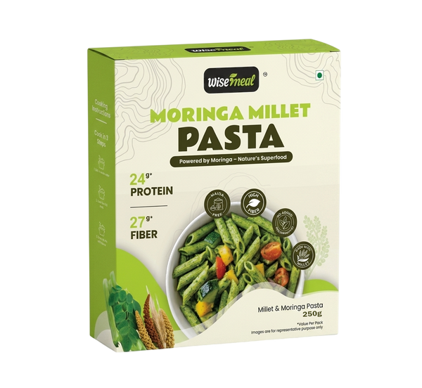 WiseMeal Moringa Millet Pasta – Healthy High Fiber Millet Pasta