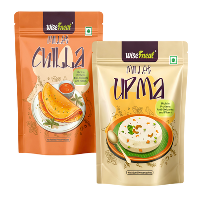 Wisemeal Millet Chilla and Upma Combo