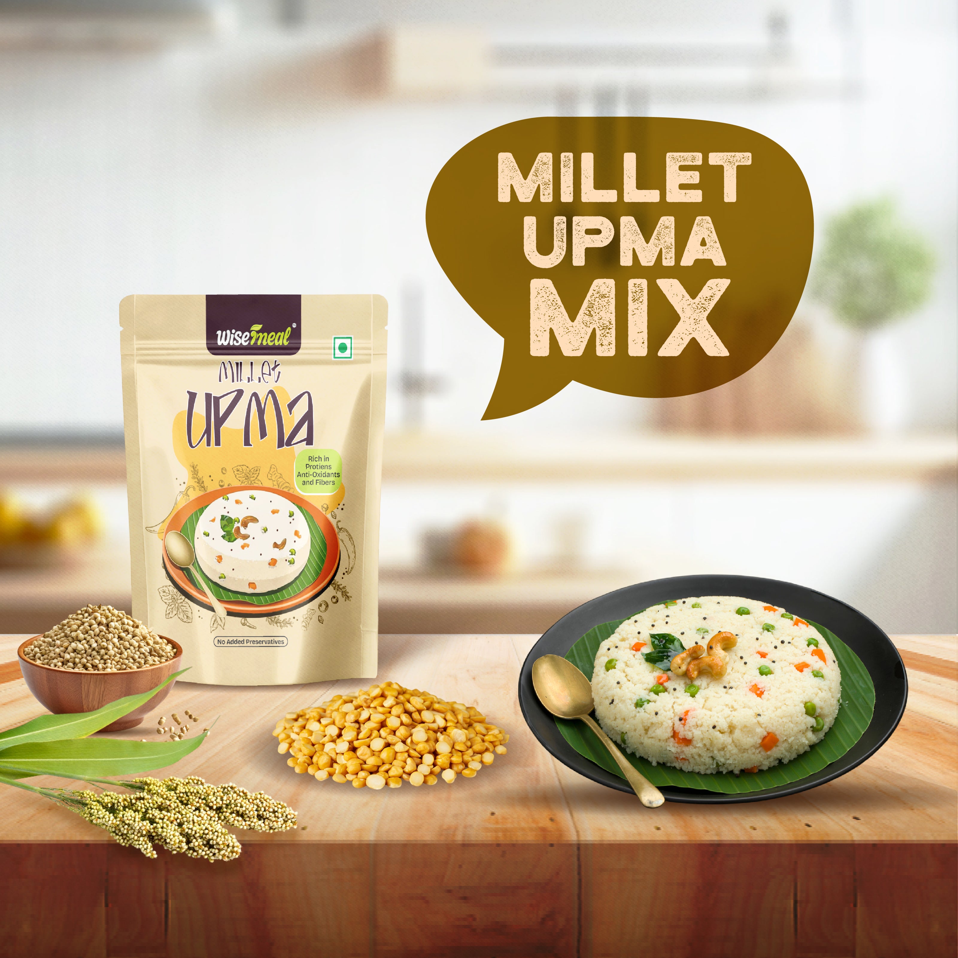 Millet Upma Mix -  No added preservatives - High Protein - High Fiber